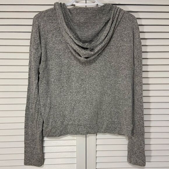 ⭐️Super soft forever 21 smiley face grey zip up sweater with hood - Picture 2 of 2